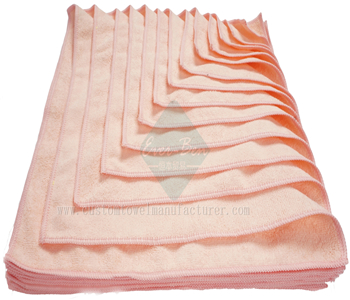 China Bulk Wholesale est microfiber cloths for windows Supplier Custom Brand Pink Microfiber Fast Dry Mirror Cleaning Towel Cloth Producer